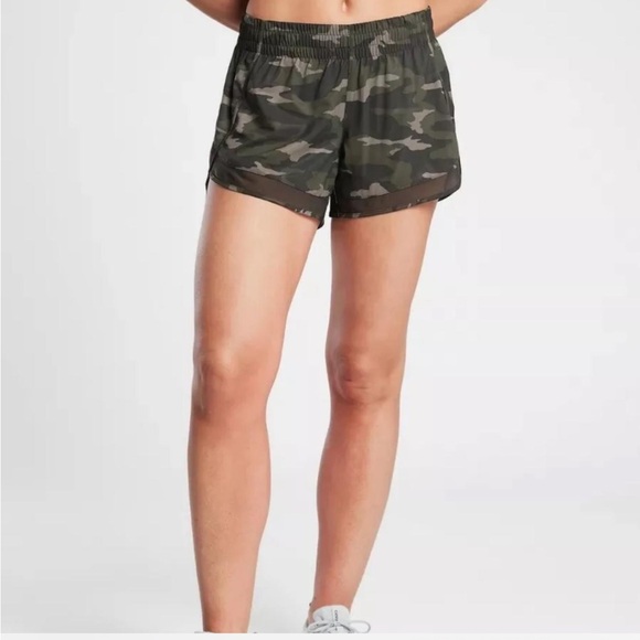 Athleta Pants - Athleta Printed Mesh Racer Run Shorts in camo